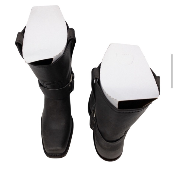 Frye Smoke Harness 8R Leather Distressed Square Toe Ankle Boots 6 - Picture 2 of 8